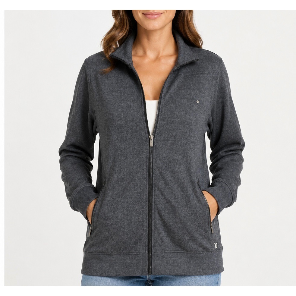 Vuori Jacket Full Zip Performance Lightweight Gray Large